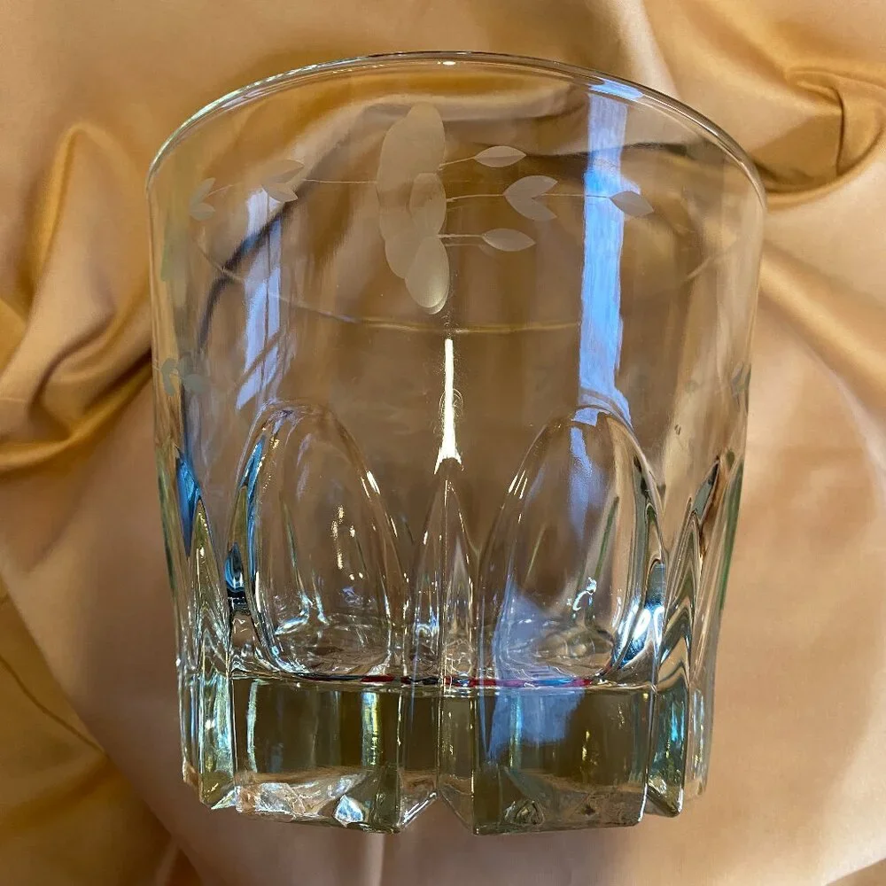 Vintage Princess House Heritage Collection Etched Floral Lead Crystal Ice Bucket